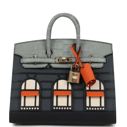 Hermès Sac Faubourg Birkin 20 Rainy Days Alligator Gris Misty