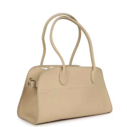 The Row Margaux 12 Shoulder Bag in Boulder Calfskin with Silver Hardware