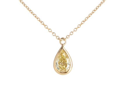 Tiffany & Co. 18k Yellow Gold Fancy Intense Yellow Diamond Pendant Necklace