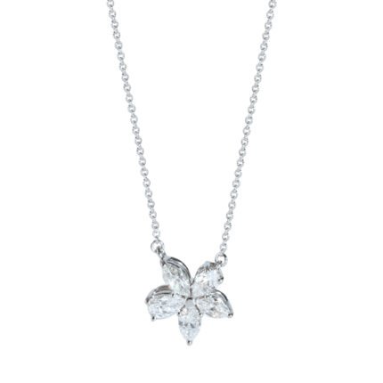 Tiffany Platinum Diamond Victoria Pendant Necklace For Sale