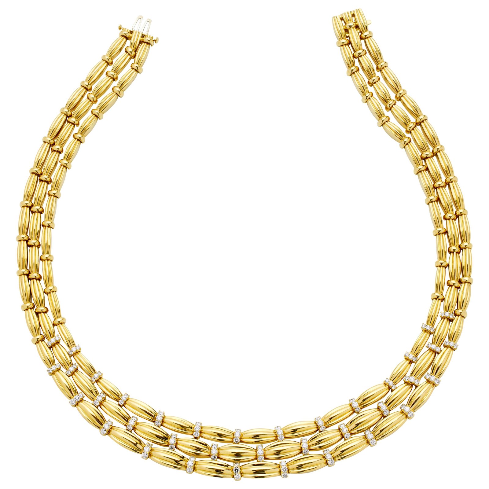 Vintage Gold and Diamond Collar Necklace