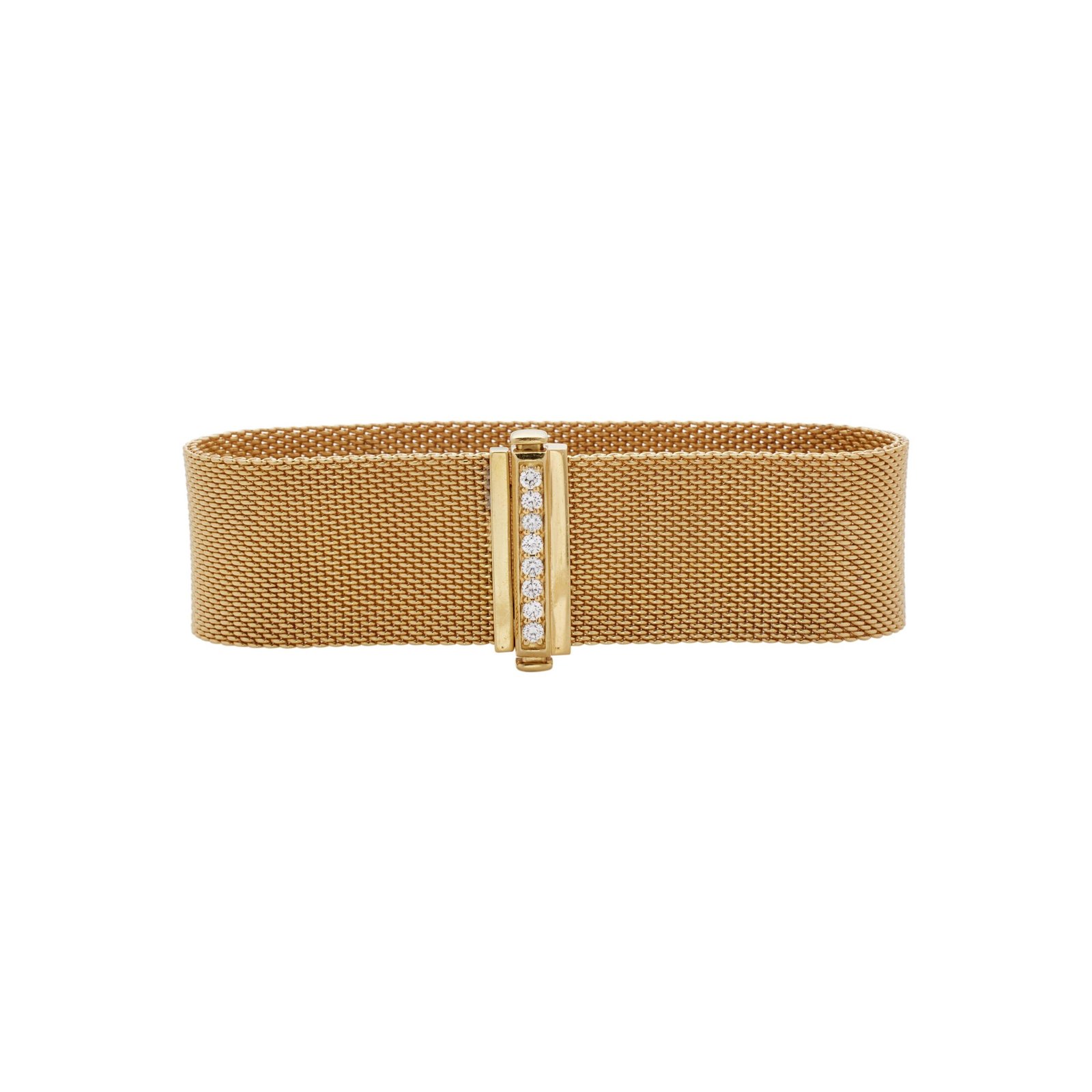 Vintage Gold and Diamond Somerset Mesh Bracelet