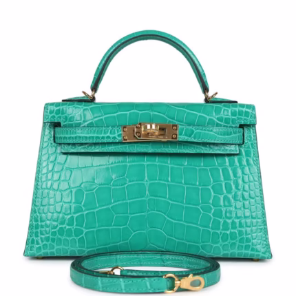 Hermès Kelly Sellier 20 Vert Jade Alligator GHW – For Sale