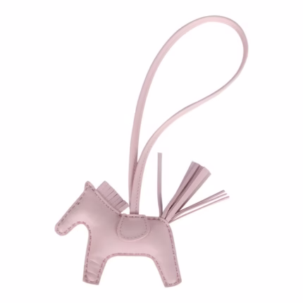 Hermes Rodeo Bag Charm PM Rose Darling Milo Lambskin
