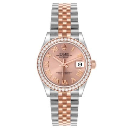 Rolex Datejust 31mm Rose Gold & Steel Diamond Watch For Sale